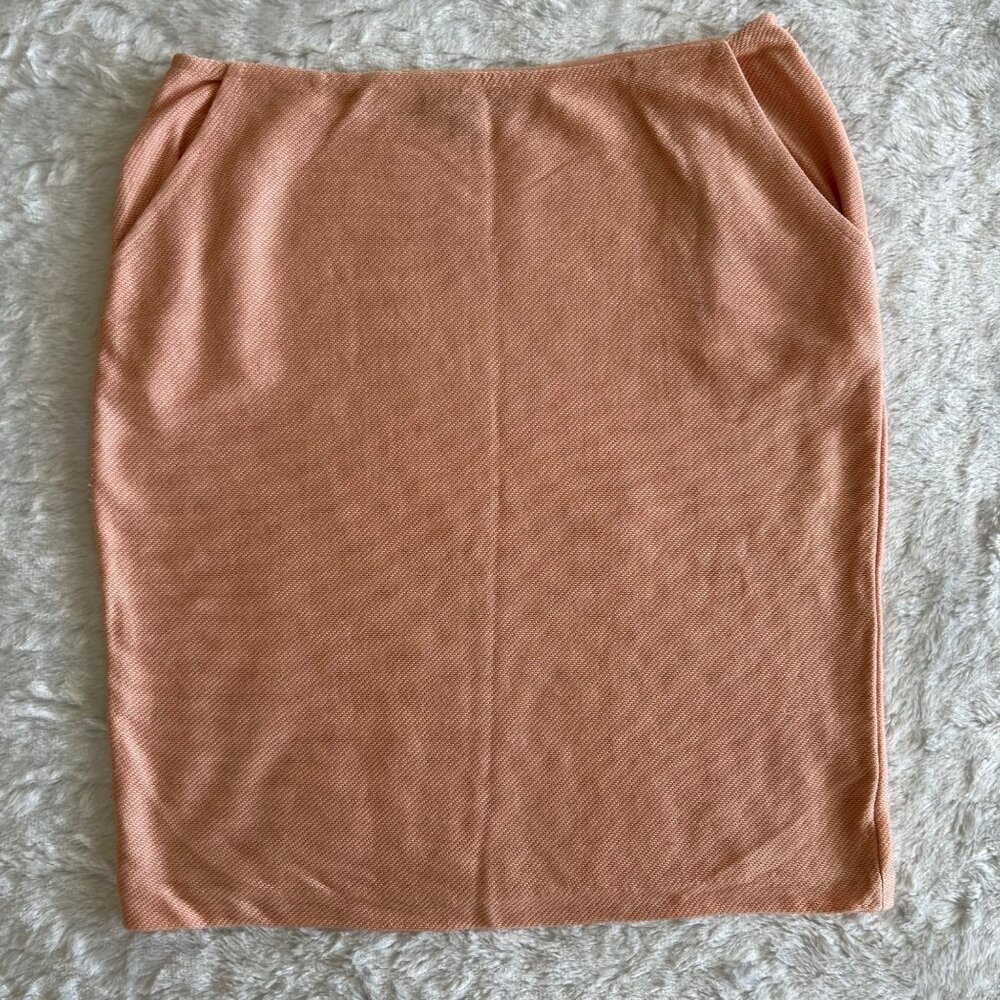 St John Peach Knit Above Knee Skirt - Size 10
